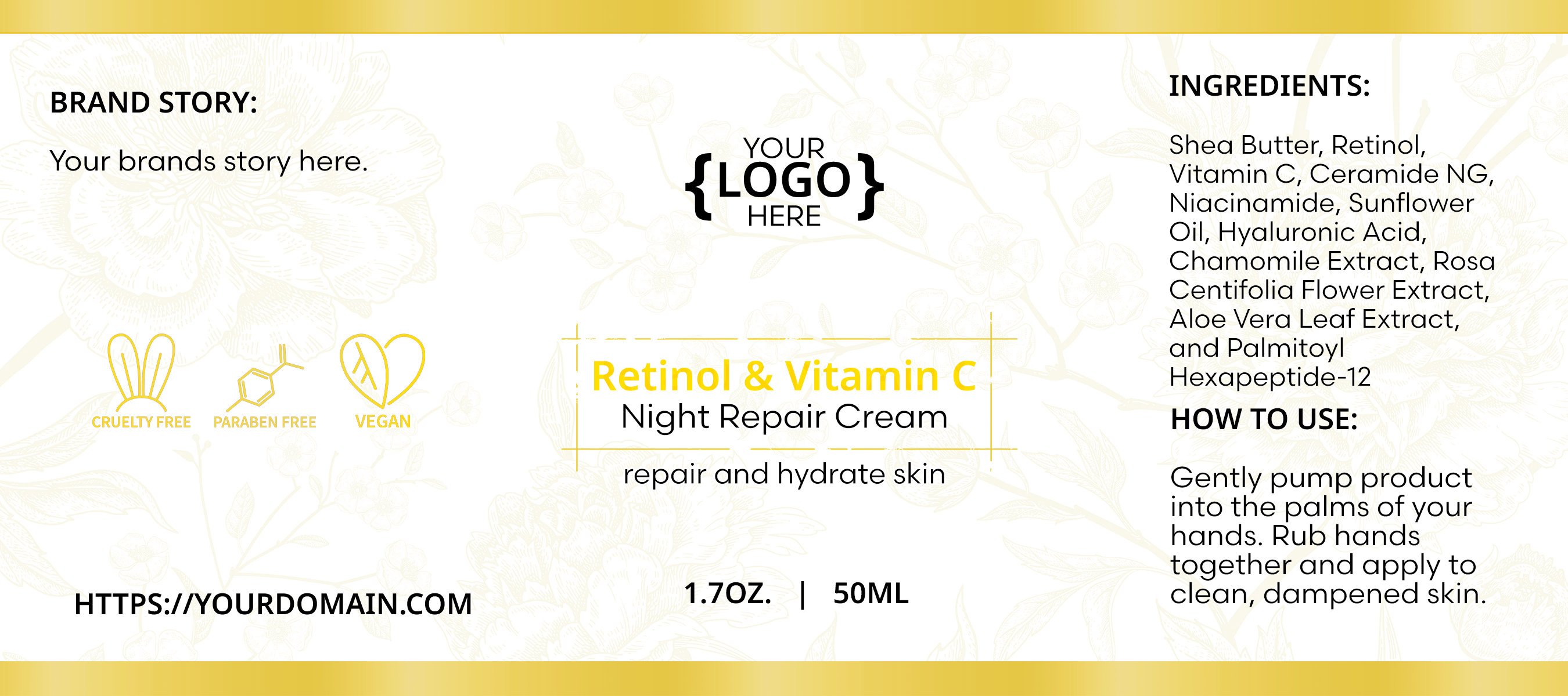 Retinol & Vitamin C Night Repair Cream - 1.7 oz